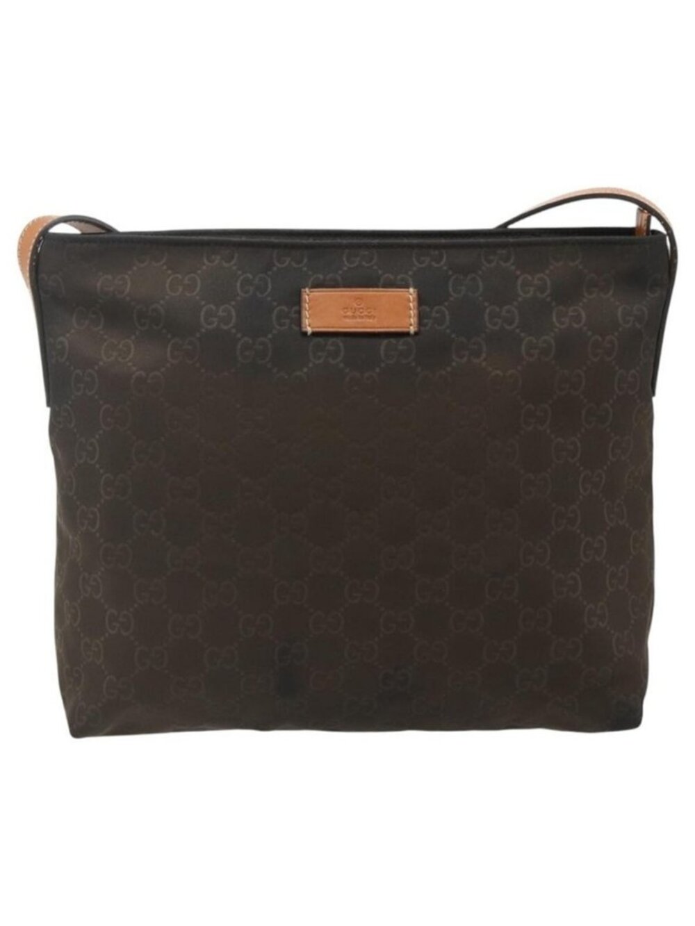 Authentic GUCCI GG Canvas Shoulder Bag Nylon Brown Silver 314529 - Picture 11 of 16